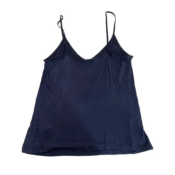 Soft Surroundings Women's Large Navy Cold Shoulder Beaded Cuff V-Neck Top & Tank - Picture 8 of 9